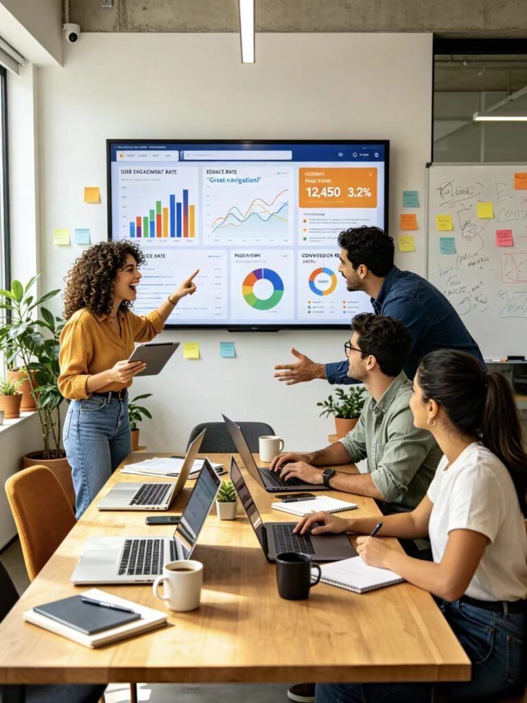 web design agency sorting customer review feedback