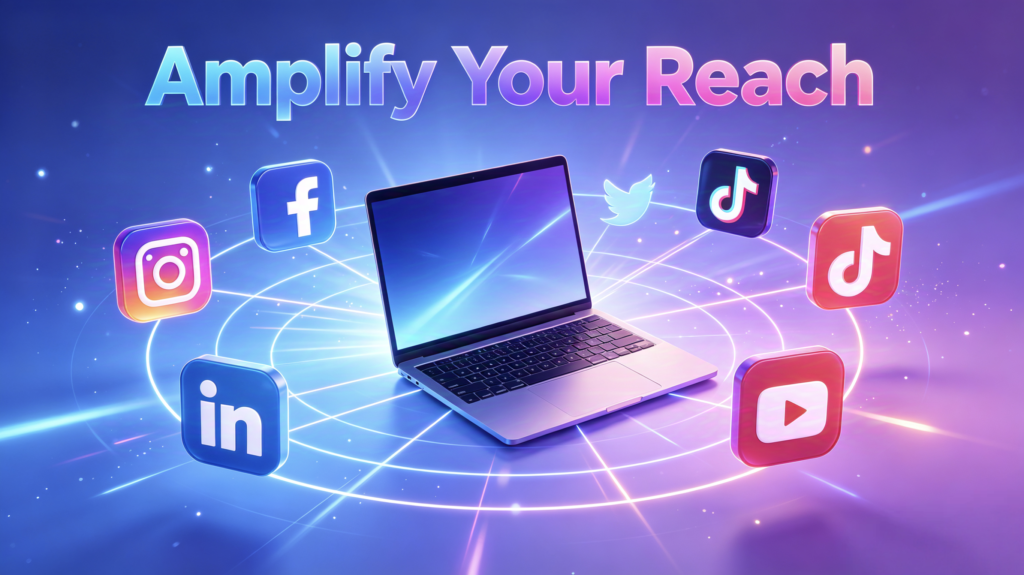 website and social media marketing service illustration