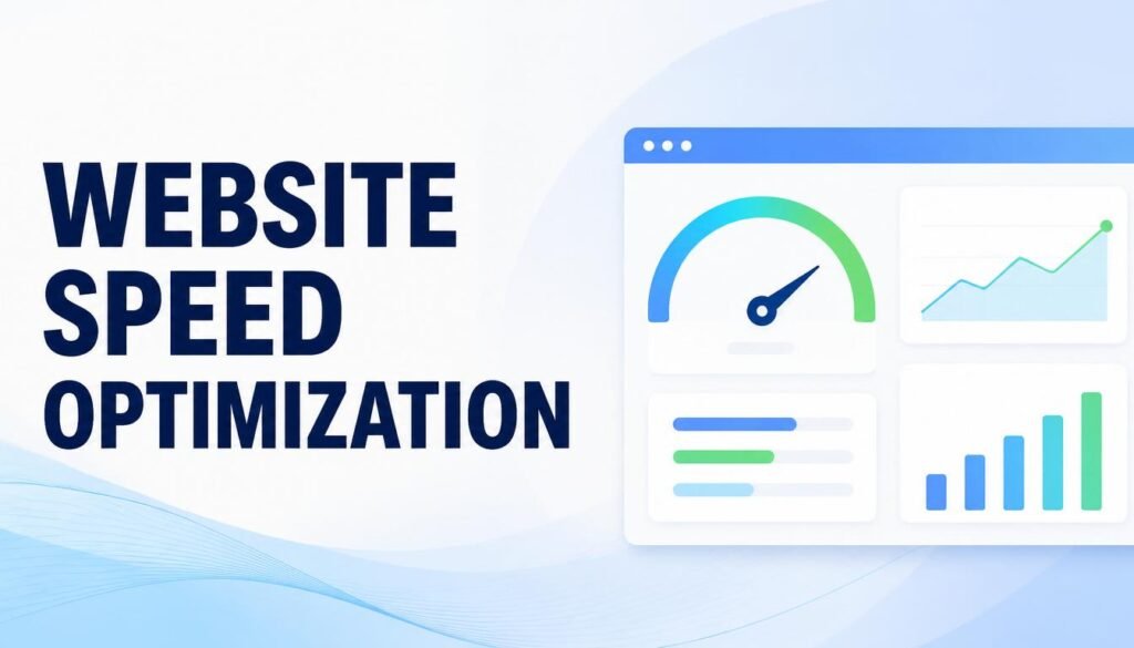 Website speed optimization service graphic for business website